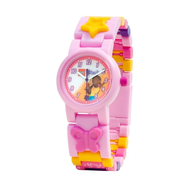 Ružové náramkové hodinky so skladacím remienkom LEGO® Andrea