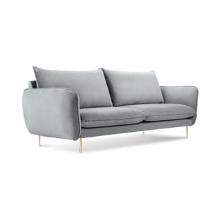 Svetlosivá zamatová pohovka Cosmopolitan Design Florence,160 cm