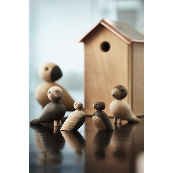 Súprava 2 sošiek z masívneho dubového dreva Kay Bojesen Denmark Pair of Sparrows-image-2