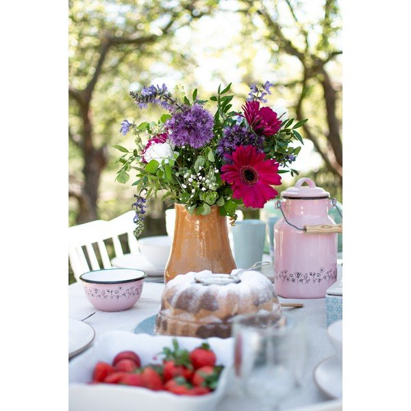 Ružová smaltovaná kanvica na mlieko Orion Meadow, 2 l-image-4