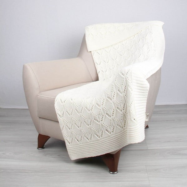 Svetlokrémový bavlnený pléd Homemania Decor Jennifer, 130 x 170 cm-image-1