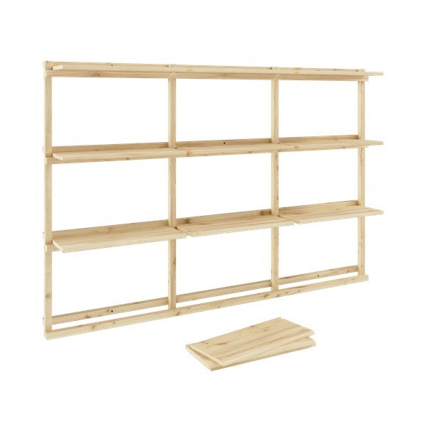 Nástenná knižnica z borovicového dreva v prírodnej farbe 192x127 cm Groove – Karup Design-image-4