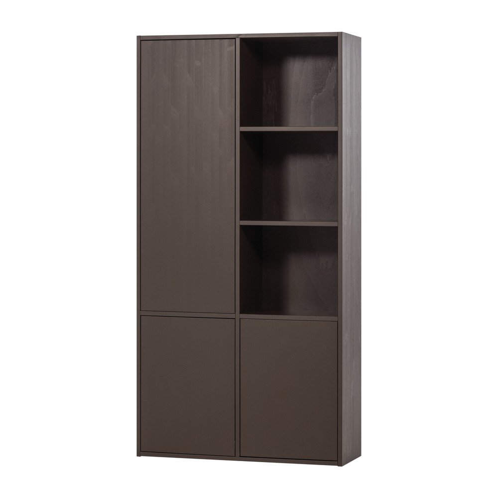 Tmavohnedá modulárna skrinka z borovicového dreva 108x215 cm Meggy – WOOOD