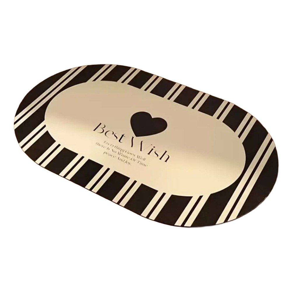 Čierna/krémovobiela kúpeľňová predložka 60x100 cm Best Wish – Foutastic