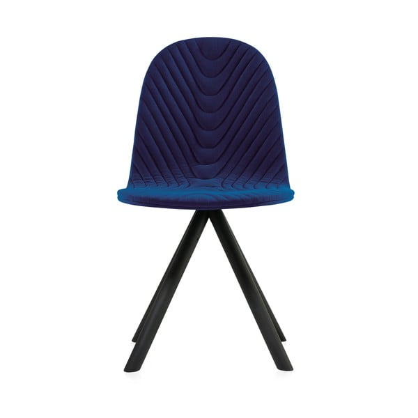 Tmavomodrá stolička s čiernymi nohami IKER Mannequin Wave