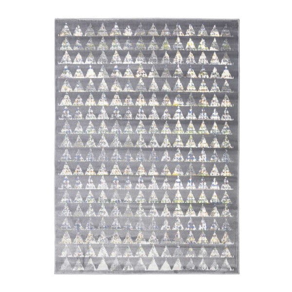 Sivý vysokoodolný koberec Floorita Optical Garro, 117 x 170 cm