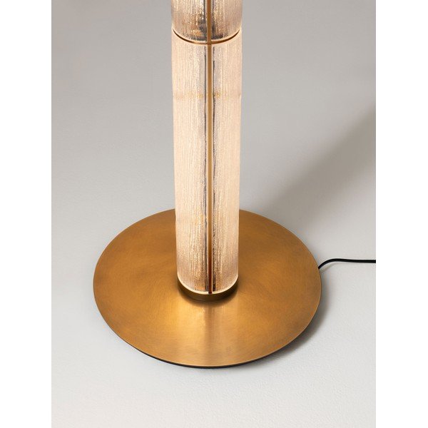 Kovová LED stojacia lampa v mosadznej farbe so skleneným tienidlom (výška  165,5 cm) Gloree – Nova Luce-image-3