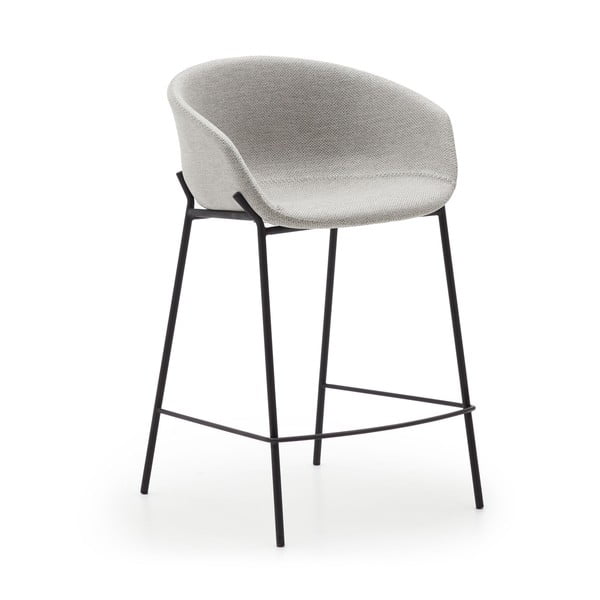 Svetlosivé barové stoličky v súprave 2 ks (výška sedadla 65 cm) Yvette – Kave Home