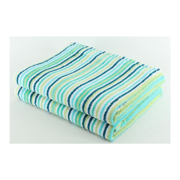 Set 2 osušiek Blue Stripes, 70x140 cm