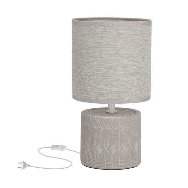 Sivá stolová lampa s textilným tienidlom (výška  26 cm) Dina – Candellux Lighting