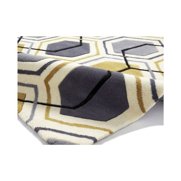 Koberec Hong Kong Hexagon Grey & Yellow, 120 × 170 cm-image-2