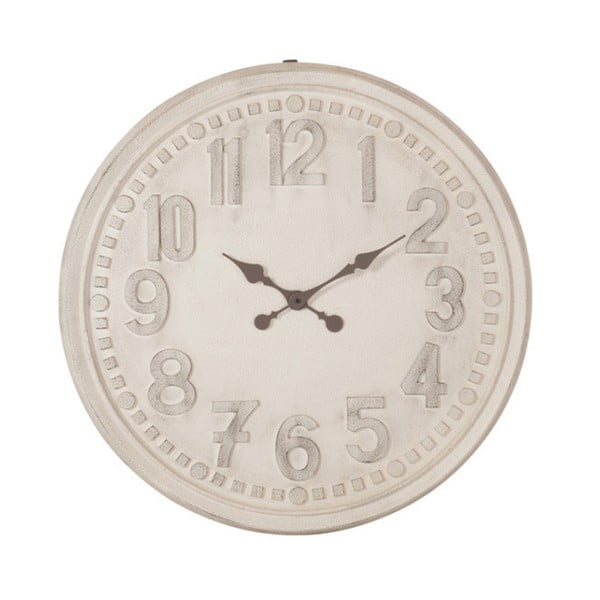 Biele nástenné vintage hodiny J-Line, 78 cm
