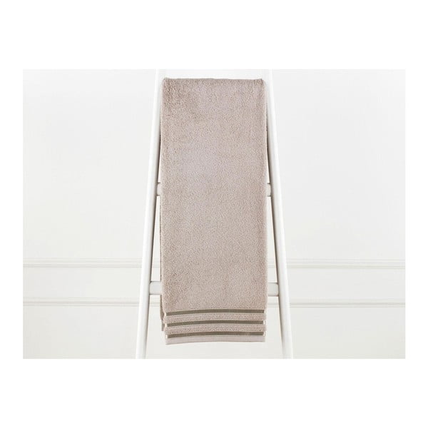 Sivohnedá bavlnená osuška Emily, 90 × 150 cm