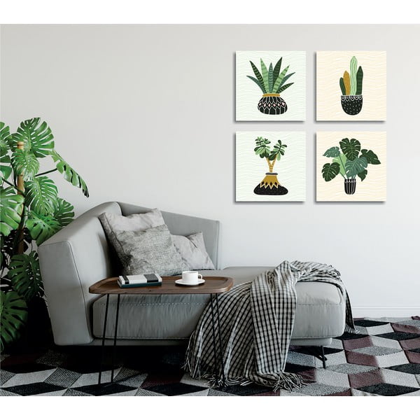 Obrazy v súprave 4 ks 30x30 cm Plants - Wallity-image-1