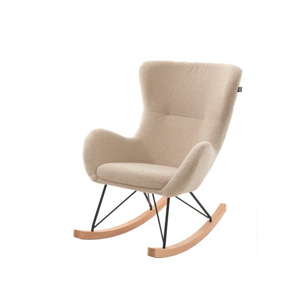 Béžové hojdacie detské kresielko z textílie buklé Rocky – Vipack