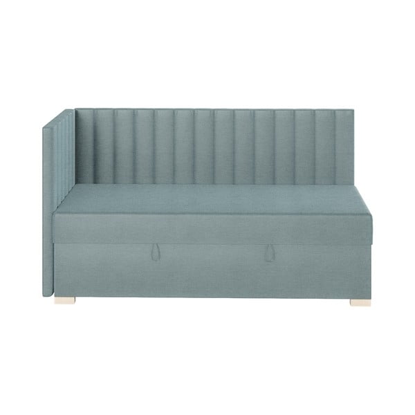 Modrá rohová detská posteľ s úložným priestorom s matracom 90x200 cm Snugi – Ghado