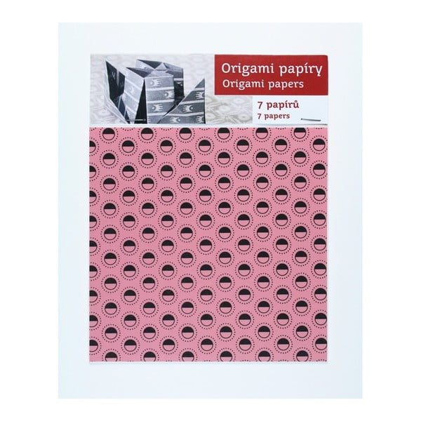 Čierno-ružové origami papiere Calico