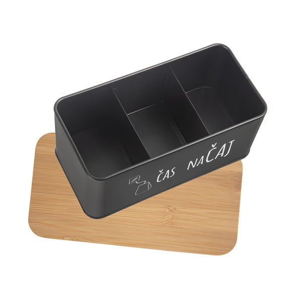Kovová škatuľka na čaj v čierno-prírodnej farbe – Orion-image-3