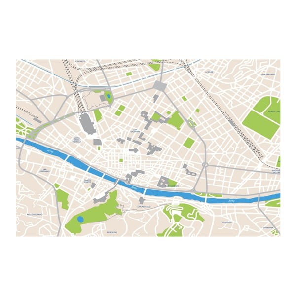 Obraz Homemania Maps Florence, 70 × 100 cm