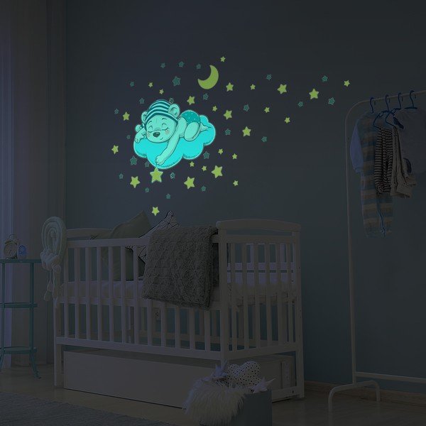 Detská samolepka na stenu 35x30 cm Dreamy Bear - Ambiance-image-1