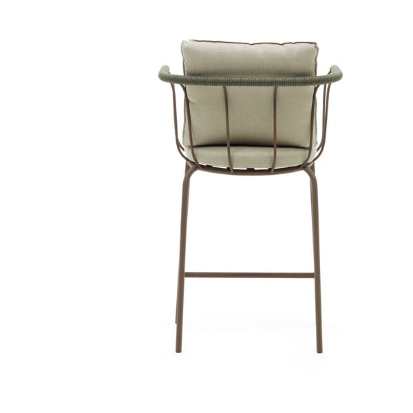 Svetlozelená záhradná barová stolička Salguer - Kave Home-image-4