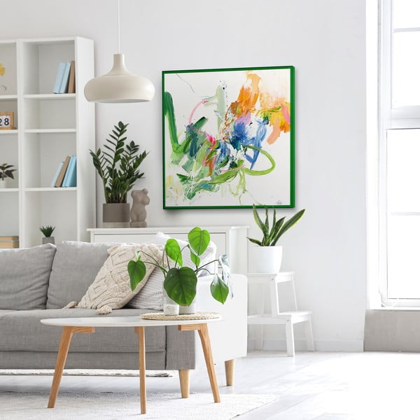 Obraz s ručne maľovanými prvkami 102x102 cm Confidential Green – Malerifabrikken-image-1