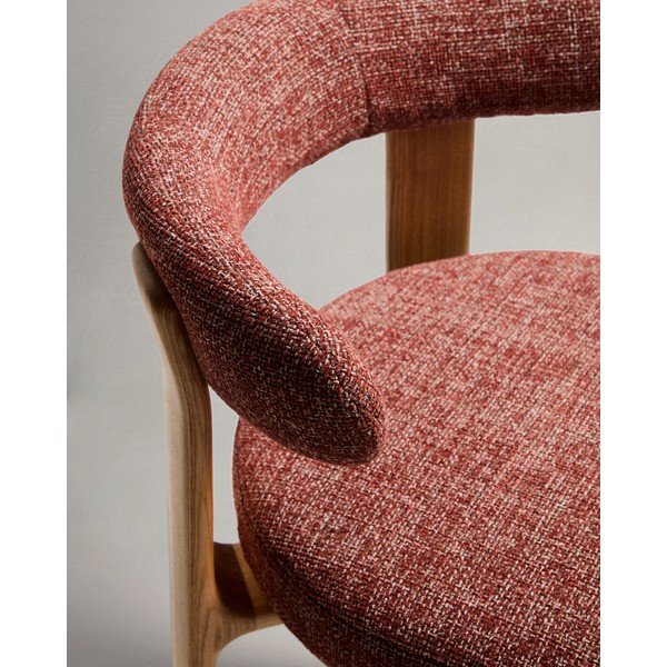 Barová stolička z jaseňového dreva v terakotovej farbe/v svetlo prírodnej farbe (výška sedadla 75 cm) Granite – Kave Home-image-3