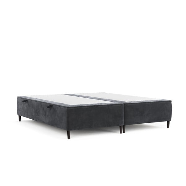 Antracitovosivá čalúnená dvojlôžková posteľ s úložným priestorom 140x200 cm Tate – Maison de Rêve