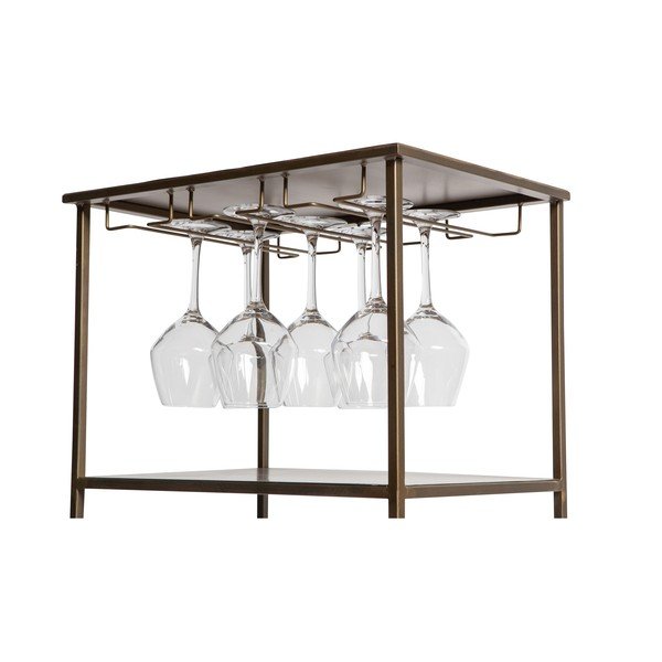 Kovová vinotéka v mosadznej farbe na 16 fliaš, 46x118 cm Vadim - WOOOD-image-3