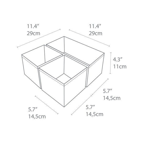 Súprava 3 sivých organizérov Bigso Box of Sweden Drawer-image-3