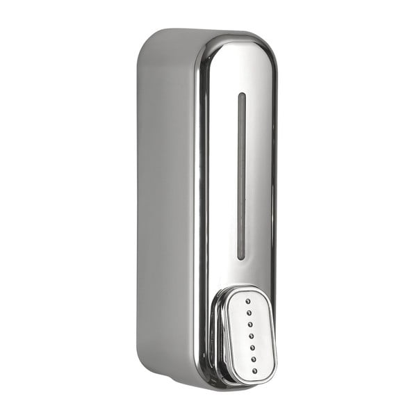 Nástenný plastový dávkovač mydla v lesklej striebornej farbe 350 ml Aqualine Mullet – Sapho