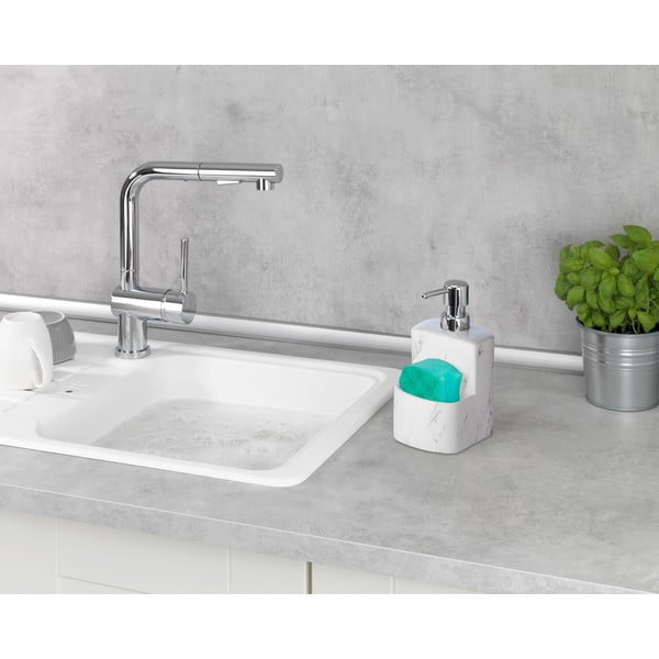 Biely keramický dávkovač na mydlo Wenko Festival Marble, 380 ml-image-1