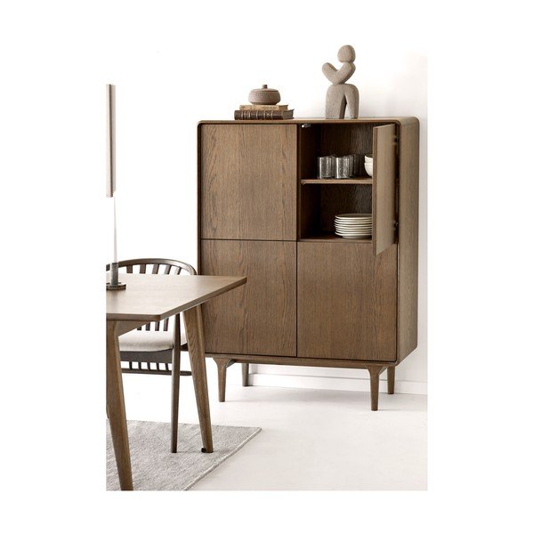 Tmavohnedá skrinka v dekore duba 100x140x40 cm Darwin – House Nordic-image-2