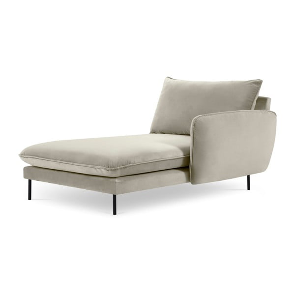 Béžová zamatová leňoška Cosmopolitan Design Vienna, pravý roh-image-3