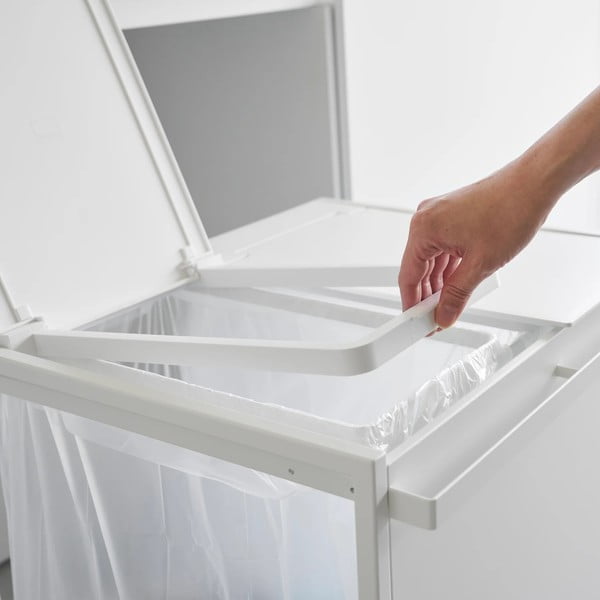 Biely kovový odpadkový kôš na triedený odpad Tower – YAMAZAKI-image-2