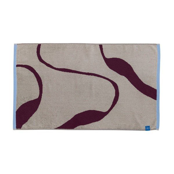 Vínová/sivobéžová kúpeľňová predložka do sprchy z bio bavlny 50x80 cm Nova Arte  – Mette Ditmer Denmark