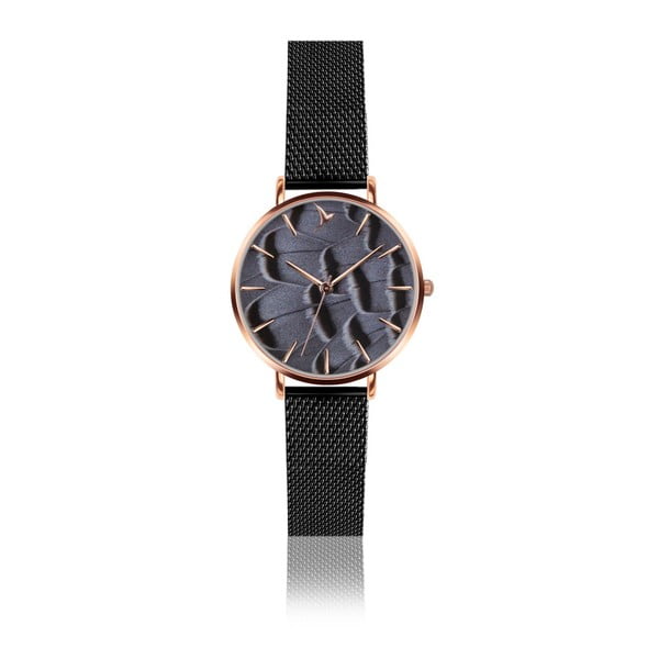 Dámske hodinky s čiernym remienkom z nehrdzavejúcej ocele Emily Westwood Blues