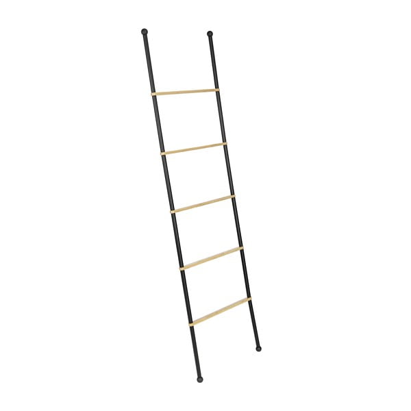 Čierny/prírodný kovový dekoratívny rebrík Bambusa - Wenko-image-1