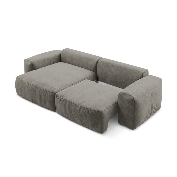 Sivá ženilková rozkladacia rohová pohovka (ľavý roh/s leňoškou) Kuki – Makamii-image-4