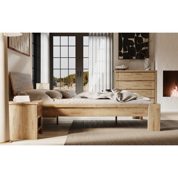 Hnedá nízka komoda z dubového dreva 105x96 cm Timo – Olivia Living-image-3