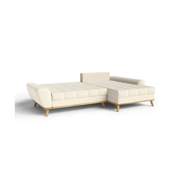 Krémová rozkladacia rohová pohovka (pravý roh) Balitco – Ropez-image-2