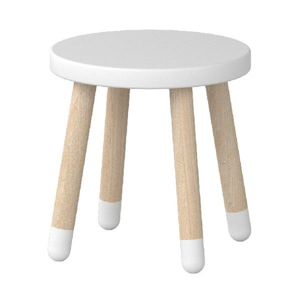 Biela detská stolička Flexa Dots, ø 30 cm