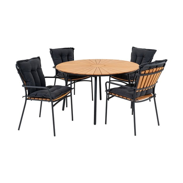 Záhradná jedálenská súprava v prírodnej farbe pre 4 Cleveland – House Nordic-image-2