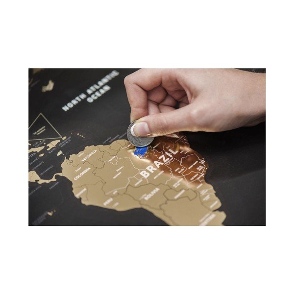 Stieracia mapa sveta Travel Map of the World Black, 80x60 cm-image-4