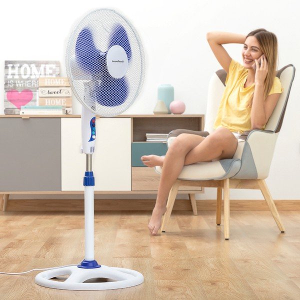 Biely ventilátor na podstavci InnovaGoods, ø 40 cm-image-3