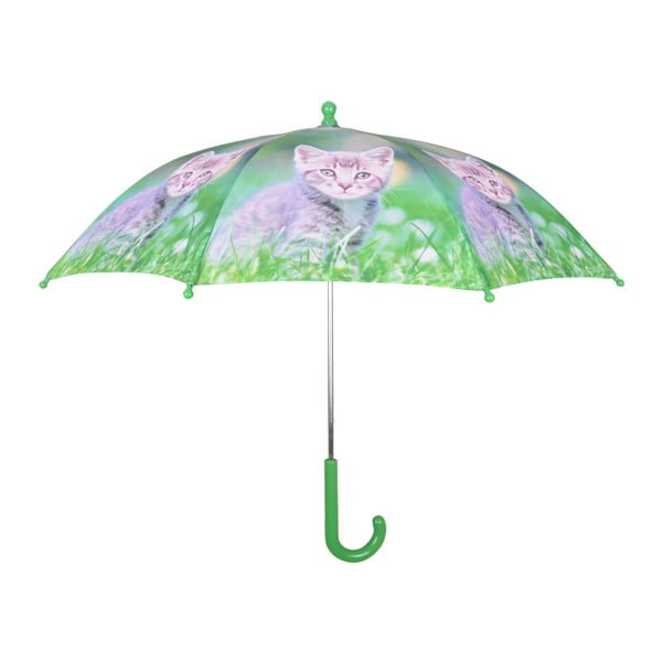 Zelený dáždnik s potlačou mačičky Esschert Design Animals
