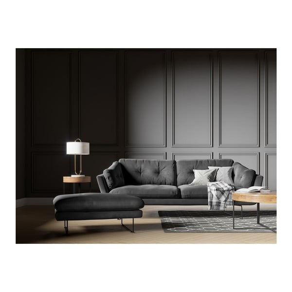 Tmavosivá pohovka so zamatovým poťahom Windsor & Co Sofas Gravity-image-4