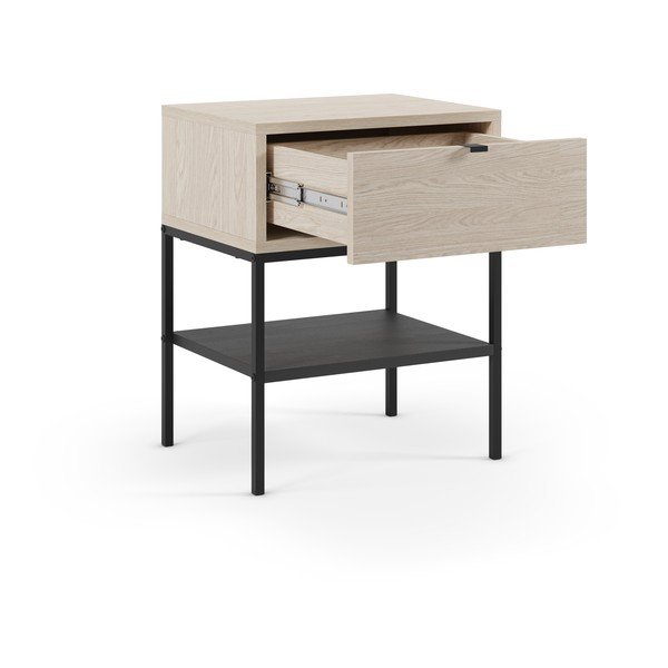 Matný nočný stolík s poličkami v svetlo prírodnej farbe Sali – Marckeric-image-3