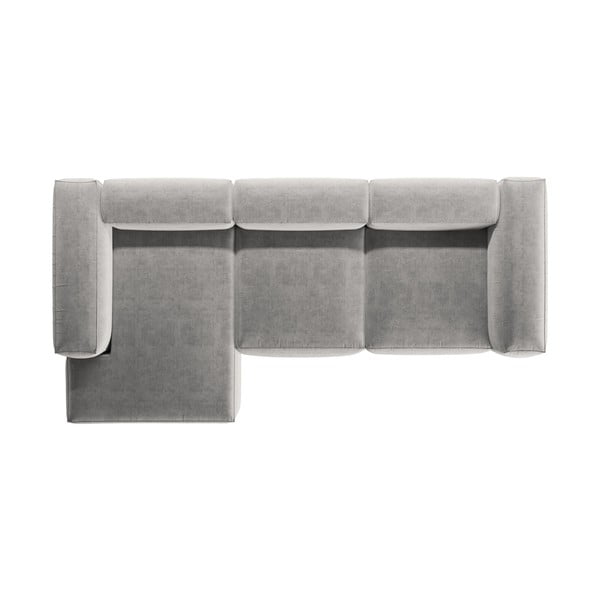 Svetlosivá rohová pohovka (ľavý roh/s leňoškou) Bergamo – Cosmopolitan Design-image-3