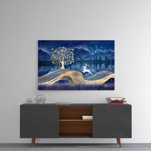 Sklenený obraz Insigne Magic Deer, 72 x 46 cm-image-1